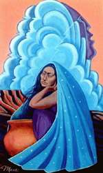 Mother Earth Contemplating, Acrylic on Canvas